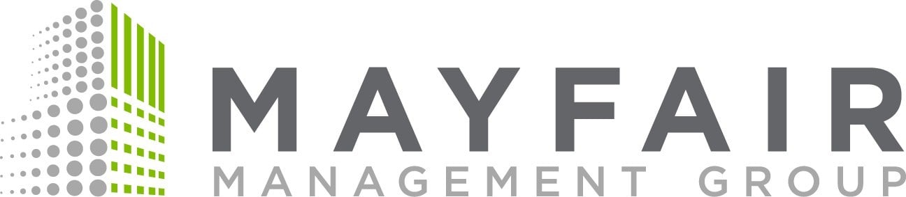 The image is a logo of a management group named Mayfair.
